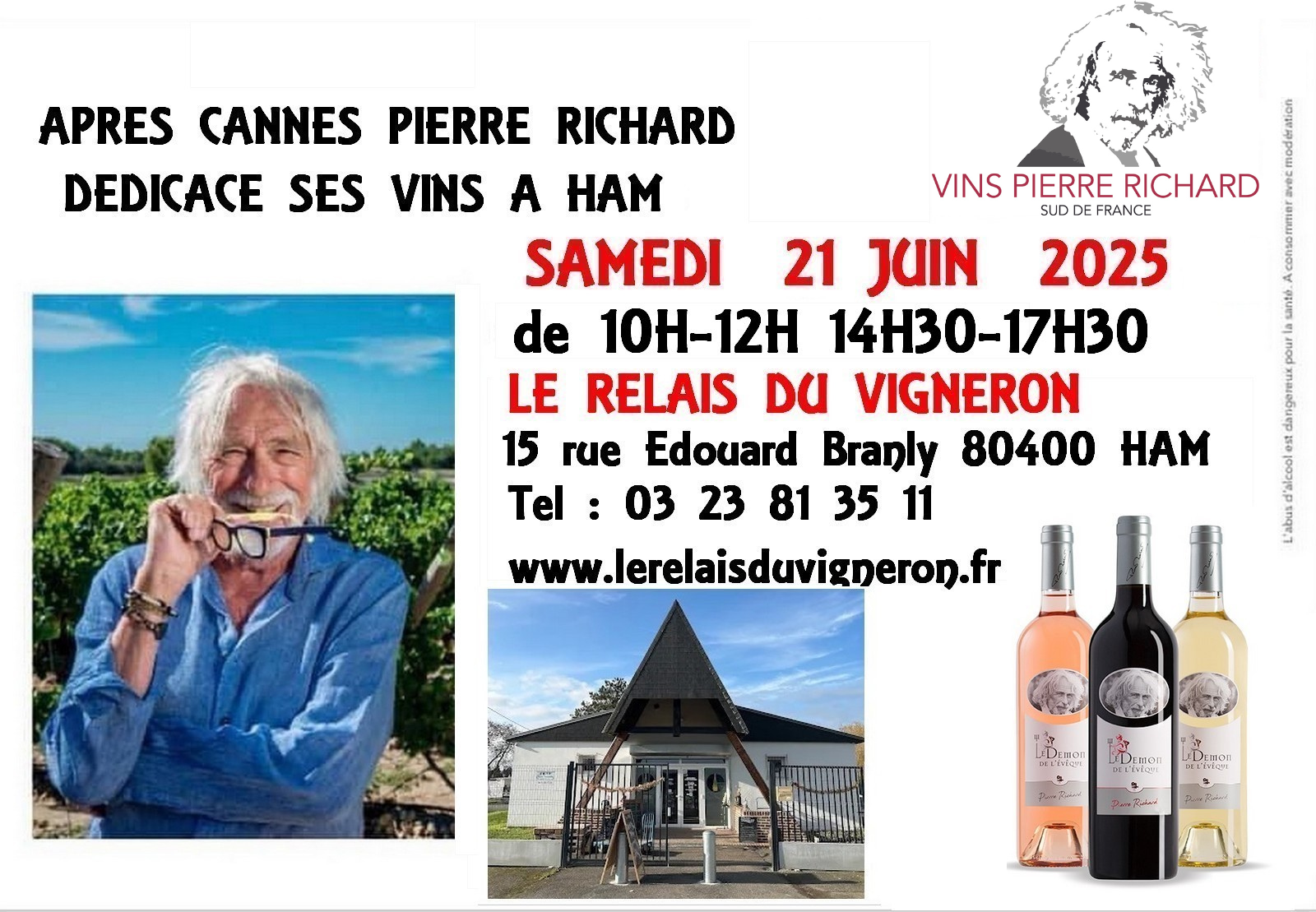 Vins Pierre Richard - Dédicace dans le département 80