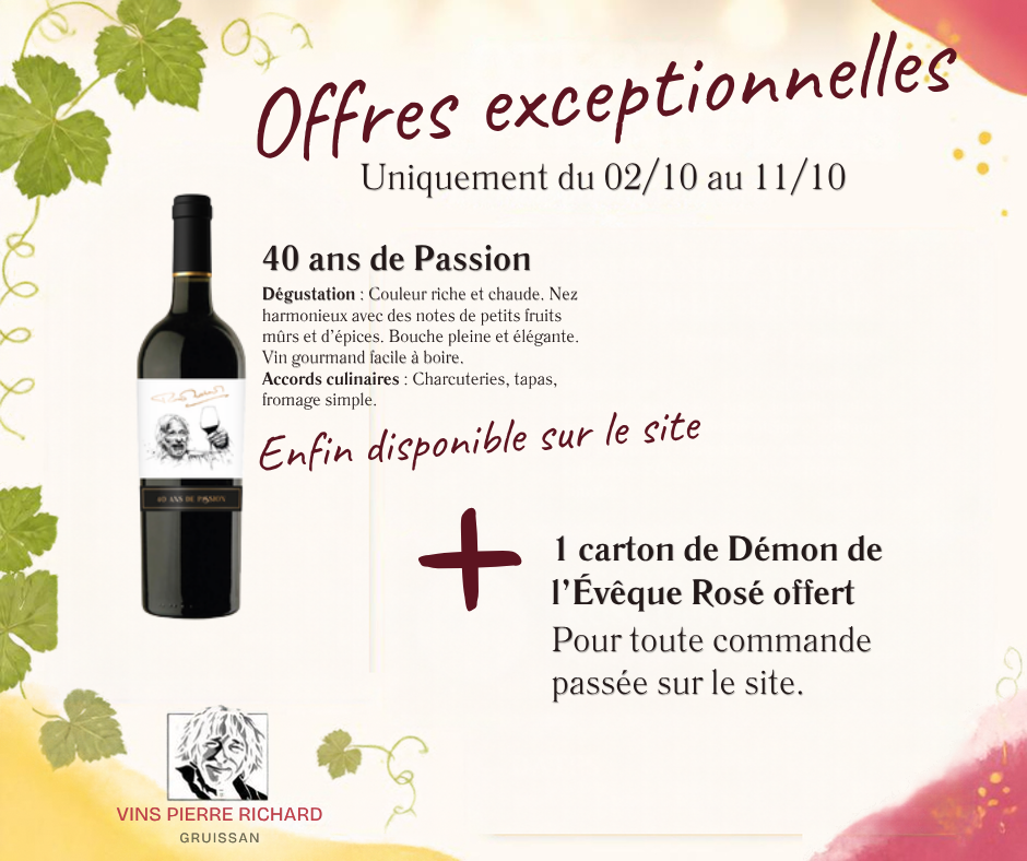 Vins Pierre Richard - Promotion Offres Exceptionnelles 